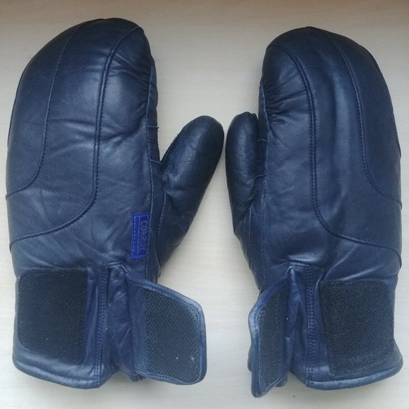 Vintage Conroy blue leather insulated mittens - Picture 6 of 9